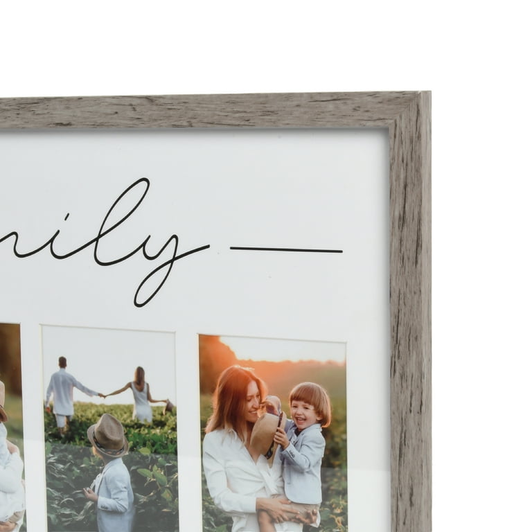 Mainstays Farmhouse 4x6 Family Collage Picture Frame, Holds 4 Photos,  Gray 