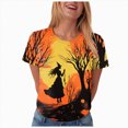 thumbnail image 6 of TOWED22 Halloween Shirts for Women Magical Halloween Shirt Cute Ghost Graphic Tees Spooky Season Casual Short Sleeve Fall Tops(Yellow,M), 6 of 9