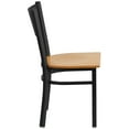 thumbnail image 6 of Flash Furniture 2 Pk. HERCULES Series Black Grid Back Metal Restaurant Chair - Natural Wood Seat, 6 of 8