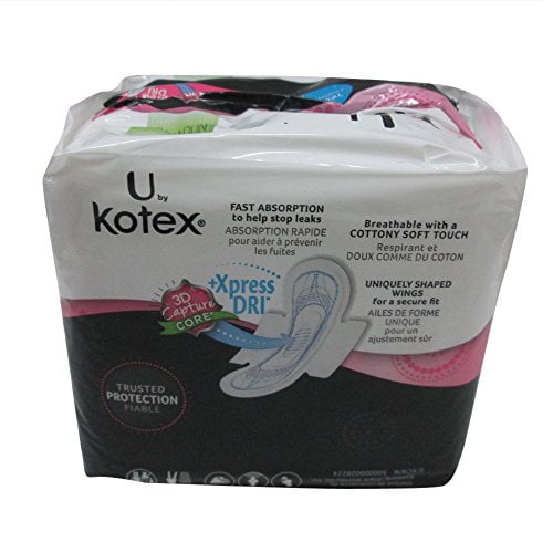 U by Kotex Protection Ultra Minces avec des Ailes Régulières 12 Pks de 18 - Tous