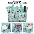 thumbnail image 2 of Tote Bag for Women - Blue Christmas Santa and Snowman Pattern Shoulder Bag - Large Utility Work Duffle Bag with Zipper Handbag for Travel, Work, Sprots, 2 of 5