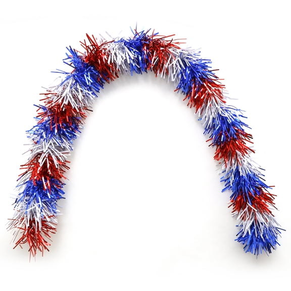 Tinsel Garland, Red/White/Blue, 6', Patriotic by Way To Celebrate