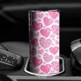 thumbnail image 3 of 20oz Pink Breast Cancer and Love Skinny Tumblers Stainless Steel Tumbler with Lid and Straw,Vacuum Insulated Double Wall Travel Tumbler Cups with Cleaning Brush for Coffee,Tea, 3 of 6