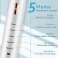 thumbnail image 4 of Cepillo de Dientes Eléctrico, 8 Cabezales de Repuesto, 5 Modos de Vibración, Carga Usb, Blanqueamiento y Limpieza Sensible, Ideal para Viajes, Cuidado Bucal para Adultos, Recargable., 4 of 6