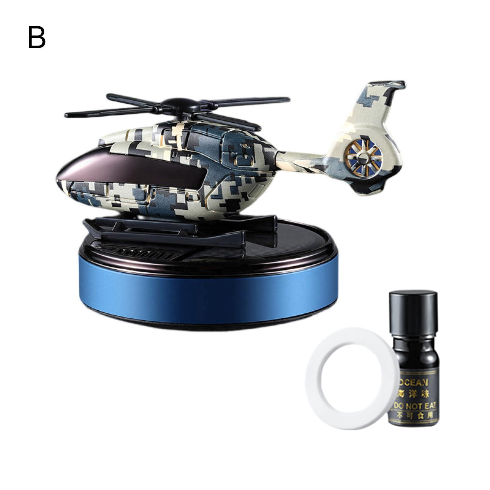 SolarPowered Helicopter Car Air Freshener Rotating Aromatherapy