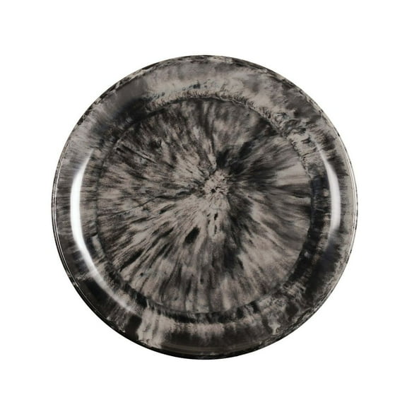 Cal Mil Reactive Black and Ivory Melamine Plate, 7 inch Dia. x 0.75 inch Height -- 6 per case.