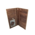 thumbnail image 4 of Western Genuine Leather Basketweave Rodeo Metal Concho Mens Long Bifold Wallet, 4 of 4