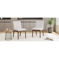 thumbnail image 3 of Lisonu Set of 2 Contemporary Dining Chairs - Upholstered Seat & Back, Rubberwood Legs, Light Beige, 19" Seat Height, 220 lb Capacity, Polyester Upholstery, Easy Assembly, 3 of 20
