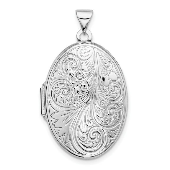 White Sterling Silver Charm Pendant Locket 32 mm 19