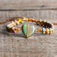 thumbnail image 2 of GHSDFBB Boho Handmade Natural Stone Bead 3 Row Wide Wrap Wrist Statment Bracelet Jewelry Collection, 2 of 6