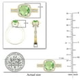 thumbnail image 3 of Dazzlingrock Collection 8mm Round Peridot & White Diamond with Princess Halo Style Engagement Ring for Women (0.75 ctw, Color I-J, Clarity I1-I2) in 14K Yellow Gold, Size 5, 3 of 4
