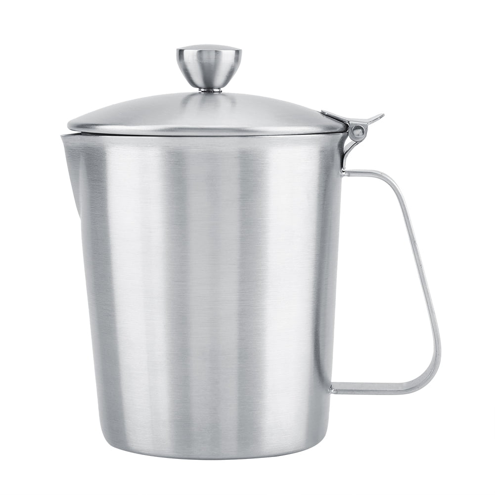Pichet Mousseur à Lait Pot à Lait De 600 Ml En Acier Inoxydable Avec Couvercle, Pot à Mousse De Lait Pichets-mousseurs à Lait Pichet Mousseur à Lait Pot à Lait De 600 Ml En Acier Inoxydable Avec Couvercle, Pot à Mousse De Lait Pichets-mousseurs à Lait