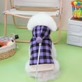 thumbnail image 3 of Hobeauty Pet Cotton Coat Plaid Dog Hoodie Sweater Winter Pet Sweater with Hood for Small Dogs Cats Indoor Outdoor Pet Clothing, 3 of 8