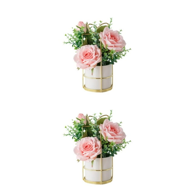 ZheElen Simulation Flower Set Stunning Floral Display With Minimal Effort Wide Range rose pink 2Set
