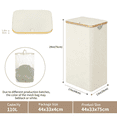 thumbnail image 3 of Sortora Laundry Hamper with Lid, 110L Large Laundry Basket with Removable Bag, Collapsible Tall Laundry Bin, Dirty Clothes Hamper for Laundry Room, Bathroom, Bedroom, Dorm, Beige, 3 of 6