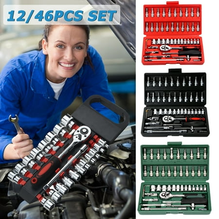 

MTFun Ratchet Wrench Set 46pcs or12pcsMechanics Tool Set Sockets Wrenches Screwdriver Ratchet Wrench Car Tool US