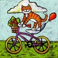 thumbnail image 2 of Marmont Hill - "Tiger Cat Bike Acrobat" by Janet Nelson Painting Print on Wrapped Canvas, 2 of 5