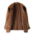 thumbnail image 4 of Chaqueta clásica de cuero color caqui con solapa para hombre, de primera capa, de piel de vaca, estilo retro, marrón, corta, para motorista, 4 of 4