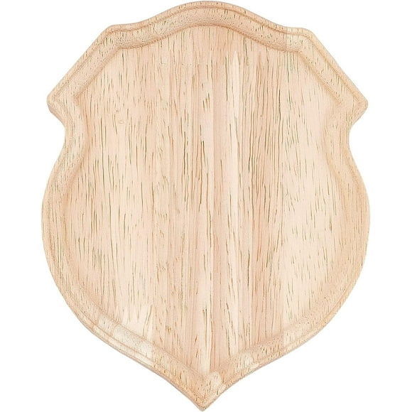 Plaque en Bois Nature Plaque en Bois Non Finie 4.7x5.9x0.7 Pouces Forme de Bouclier Décoration en Bois Plaque Vierge en Bois DIY Panneaux Naturels pour Projets DIY Ou Décoration Murale Maison