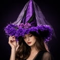 thumbnail image 5 of IAJDKMEK Halloween Witch Hat with Feather – Decoration Costume Party Wizard Hat for Women Halloween Costumes Dress Up, 5 of 7