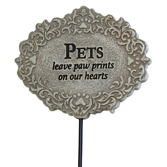 Home & Garden Pet Garden Stake Polyresin Angel Paw Prints 84G3749 Paw