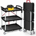 thumbnail image 2 of BeesClover Chariot Utilitaire Pliant Robuste, Roues Pivotantes à 360° de 176 Lb et Poignée Ergonomique Rouge pour Maison/garage/bureau, 2 of 7