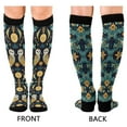 thumbnail image 4 of FORMRS Womens Knee High Socks Casual Long Thick Travel Daily Wear, 2 Pairs, Brown Mystical Owls, 4 of 6