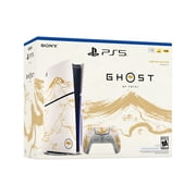 PlayStation 5 Slim Upgraded 2TB Disc Ghost of Yotei Gold Limited Edition Bundle and Controller Charger - Limited Console, Controller, Ghost of Yotei Full Game - 2TB Upgraded PS5 Slim Console