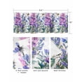 thumbnail image 3 of Purple Floral Curtain Valance for Windows/Living Room/Kitchen/Bathroom/Café, Short Rod Pocket Tier Curtain Window Treatment Panel Spring Botanical Flowers Bee Leaves Topper Curtain 60''x18'', 3 of 6