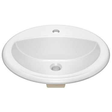 Kraus Kct-100 Elavo 20-1/2" Oval Vitreous China Drop In Bathroom Sink - White
