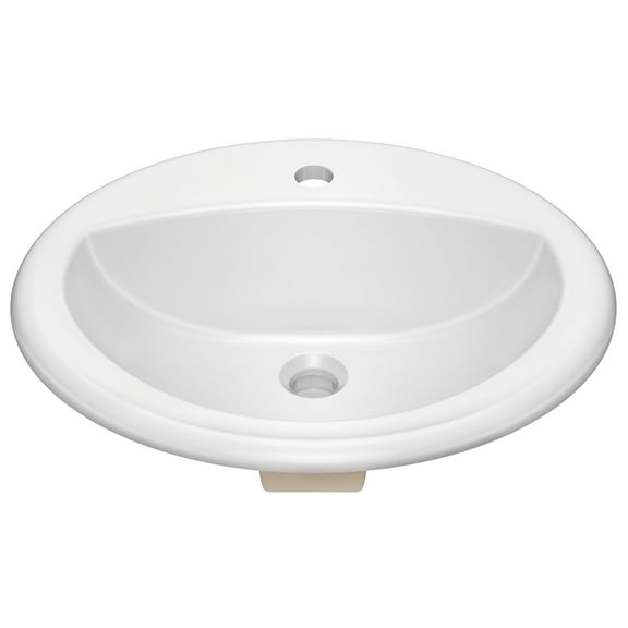 Kraus Kct-100 Elavo 20-1/2" Oval Vitreous China Drop In Bathroom Sink - White