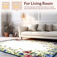 thumbnail image 2 of ODIKA 3'x5' Machine Washable Non-Slip Area Rug, Sapphire Meadow Botanical Border Accent High Traffic Rug, Blue, 233504, 2 of 7