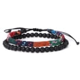 thumbnail image 3 of SUSHANG Volcanic Stone Combination Bracelet Bracelet Adjustable Boho Surfer Bracelet for Men Women Thin String Rope Handmade Beach Bracelet Colorful Bracelet Bohemia Bracelet, 3 of 3