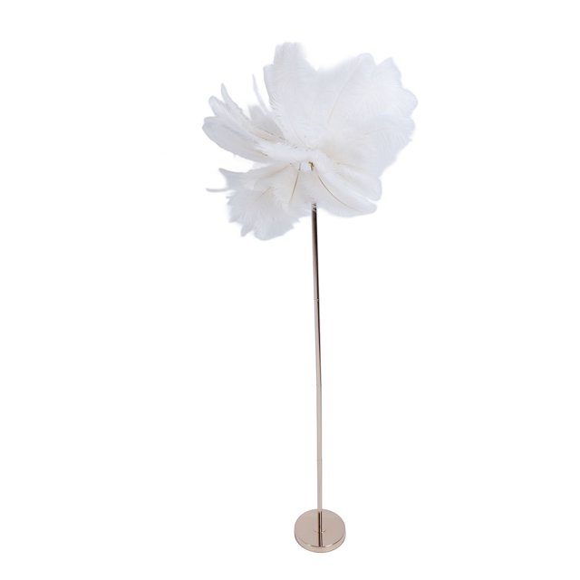 61 Inch LED USB Stepless Dimmable Corner Standing Light Ostrich Plume Floor Lamp for Nordic Style Home Decor