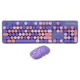 thumbnail image 2 of Clavier et Souris Sans Fil Rétro Punk, Clavier USB 2,4G avec Ensemble de Souris de Jeu Réglable à 3 DPI, 2 of 7