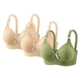 thumbnail image 3 of BiZtdJrK Bras for Women No Underwire Push Up Bralette Adjustable Seamless Plus Size Full Support Bra 3 PC, Green, M, 3 of 8