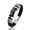 Black, variant on Titanium Cross Leather Braided Bracelet for Men and Women with Magnetic Clasp