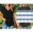 thumbnail image 6 of LVCBL Womens Petal Sleeve Tops Plus Size Short Sleeve V Neck Shirts Summer Casual Loose Fit Blouses L-4XL, 6 of 6