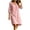 Pink, variant on ZToonmas Women's 3/4 Sleeve V-Neck Shift Dress Casual Loose A-Line Midi Dress for Summer