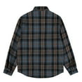 thumbnail image 6 of LEBONYARD Mens T-Shirts Long Sleeve Button Down,Flannel Jackets Men Clearance Plaid Fleece Shirt Jacket,Men's Casual Personality Checkered Printing Button Lapel Fashion Long Sleeve Shirt. Brown XXXL, 6 of 6