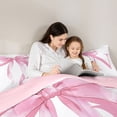 thumbnail image 4 of Erosebridal Girls Pink Bow Queen Comforter Set, N Letter Bedding Comforter Set, Princess Style Bedroom Decor, Pink Reversible 3 Pieces, 1 Comforter and 2 Pillowcases, 4 of 6