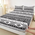 thumbnail image 3 of jejeloiu Vintage Aztec Print Queen Sheet Sets,Gray Black White Bed Set For Adults 4-Piece, 3 of 7