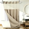 thumbnail image 1 of Cortina de Ducha Uxcell Sin Gancho, 71Wx72L" Forro de Poliéster Removible, Cortinas de Ducha Impermeables y Lavables para Baño, Amarillo, 1 of 7