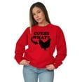 thumbnail image 4 of Guess What Chicken Funny Sarcastic Unisex Plus Size Sweatshirt Brisco Brands 3X, 4 of 6