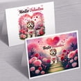 thumbnail image 3 of Hello Valentine’s Day Havanese Flower Crown Romantic Pink Floral 7x5in Folded Greeting Card Havanese Dog Lover Gifts Idea Single Note Card with Envelope - 00031, 3 of 5