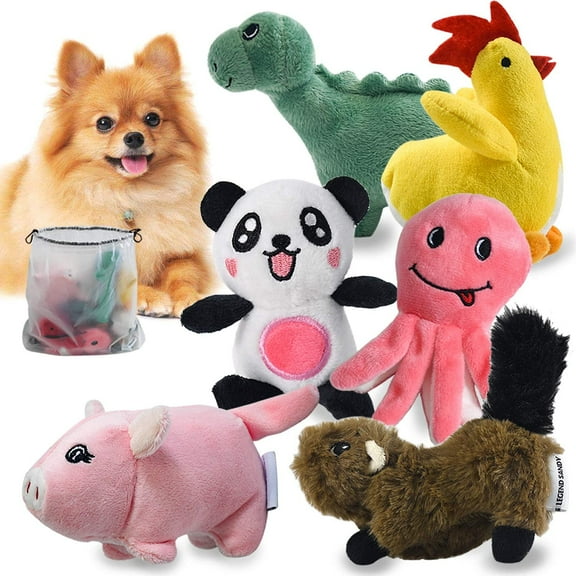 LEGEND SANDY Squeaky Dog Toys for Puppy Small Medium Dogs, Stuffed Samll Dog Toys Bulk with 12 Plush Pet Dog Toy Set, Cute Safe Dog Chew Toys Pack for Puppies Teething (6 Dog Toys)