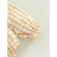 thumbnail image 6 of Bagilaanoe Newborn Baby Girl Rompers Plaid Print Long Sleeve Off-shoulder Bodysuit 3M 6M 12M 18M Infant One Piece Jumpsuit, 6 of 8