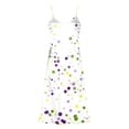 thumbnail image 5 of Women's Maxi Dress Sleeveless Carnival Holiday Outfits Printed V-Neck Spaghetti Strap Cami Long Dress with Slit (S, White), 5 of 8