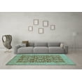 thumbnail image 3 of Ahgly Company Machine Washable Indoor Rectangle Oriental Light Blue Traditional Area Rugs, 5' x 8', 3 of 4