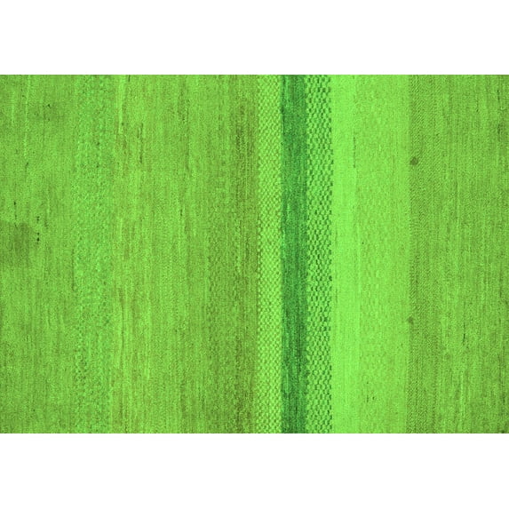 Ahgly Company Indoor Rectangle Abstract Green Modern Area Rugs, 2' x 5'